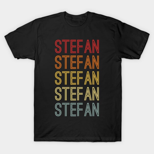 Stefan Name Vintage Retro Pattern T-Shirt by CoolDesignsDz